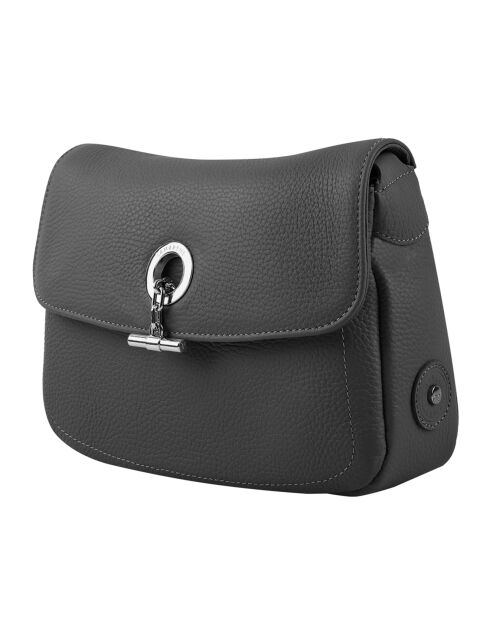 Sac bandoulière en Cuir Paris noir - 25x18.5x7.5 cm