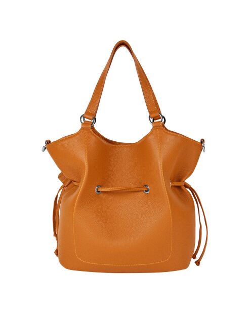 Sac porté épaule Paris en Cuir orange - 28x31x13.50 cm