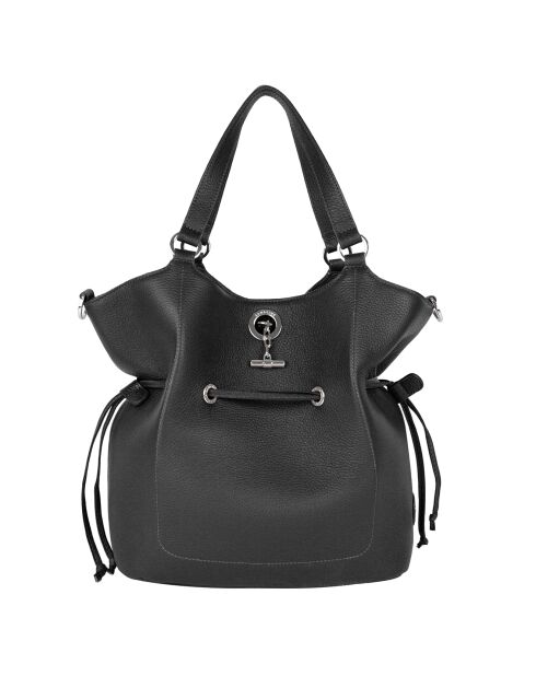 Sac porté épaule en Cuir Paris noir - 28x31x13.5 cm
