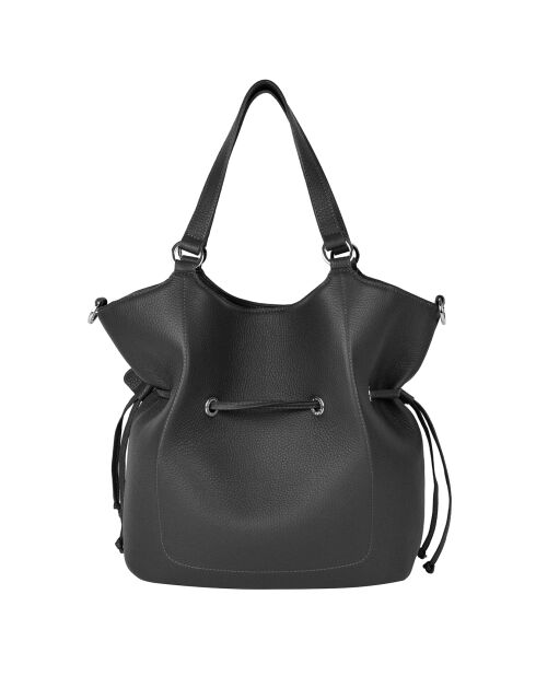 Sac porté épaule en Cuir Paris noir - 28x31x13.5 cm