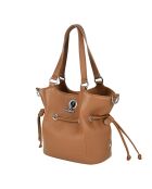 Sac à main en Cuir Paris cognac - 23x24x12 cm