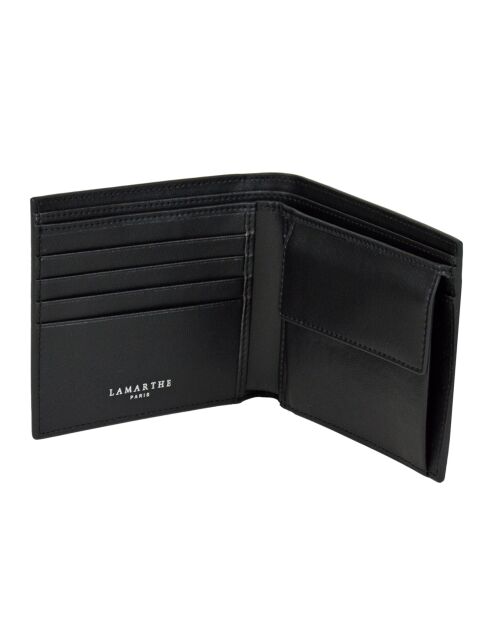 Portefeuille en Cuir Free noir - 10x11x2 cm