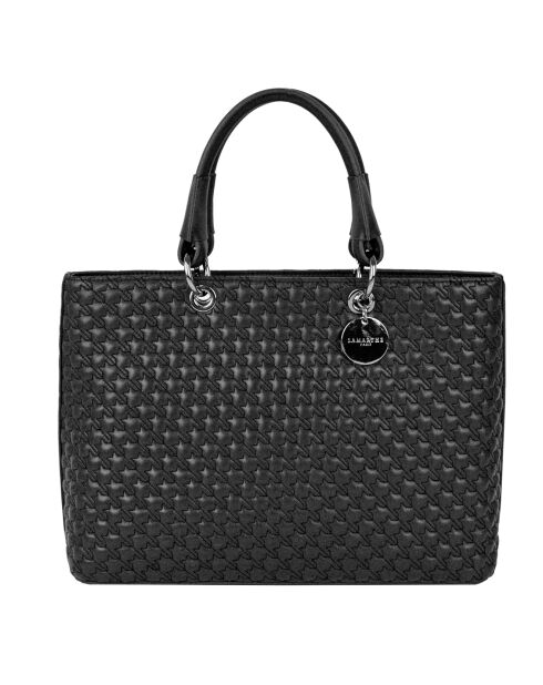Sac à main en Cuir Mademoiselle noir - 35x25x11 cm