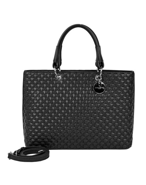 Sac à main en Cuir Mademoiselle noir - 35x25x11 cm