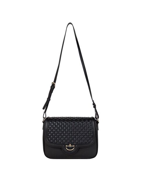 Sac bandoulière en Cuir Séduction noir - 27x21x9 cm