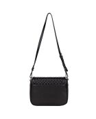 Sac bandoulière en Cuir Séduction noir - 27x21x9 cm