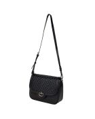 Sac bandoulière en Cuir Séduction noir - 27x21x9 cm