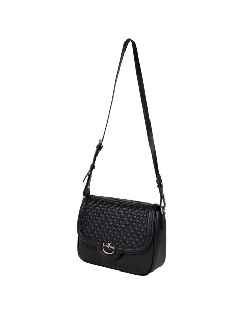 Sac bandoulière en Cuir Séduction noir - 27x21x9 cm