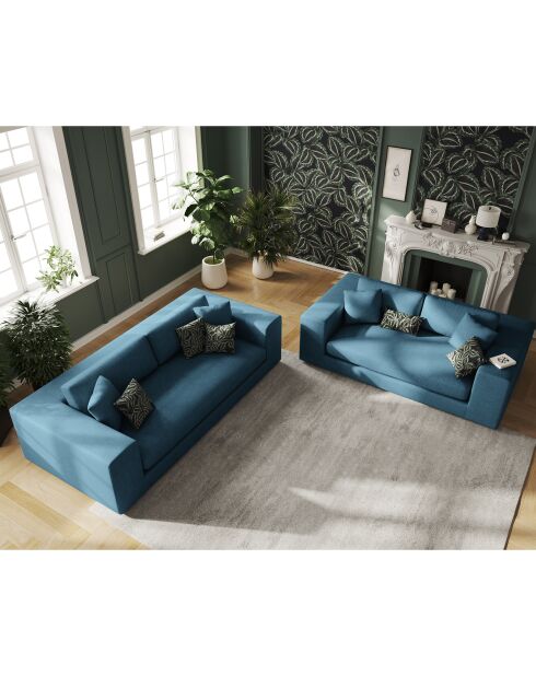 Sofá moderno de 3 plazas azul - 220x122x72 cm