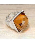 Beige Ice Square verstelbare ring