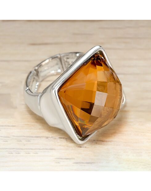 Beige Ice Square verstelbare ring