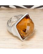 Beige Ice Square verstelbare ring