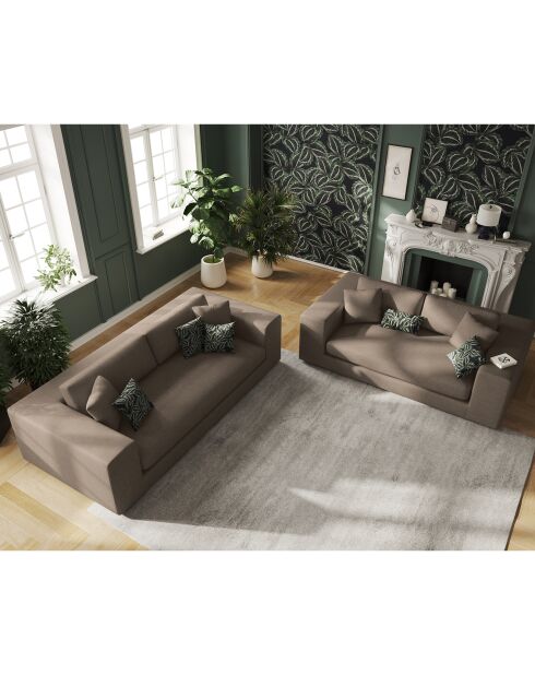 Canapé Tendance 3 Places marron clair - 220x122x72 cm