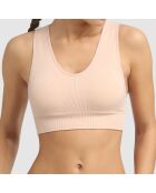 Soutien-Gorge Brassière ampliforme sans coutures impact modéré rose amande chiné