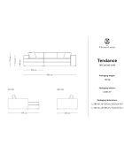 Canapé d'angle gauche Tendance 5 Places menthe - 282x174x72 cm