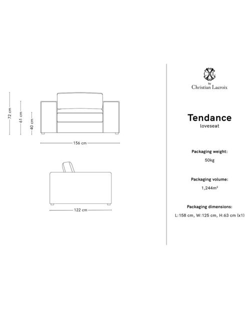 Fauteuil Tendance  gris - 156x122x72 cm