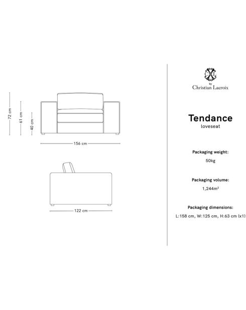 Fauteuil Tendance  beige - 156x122x72 cm