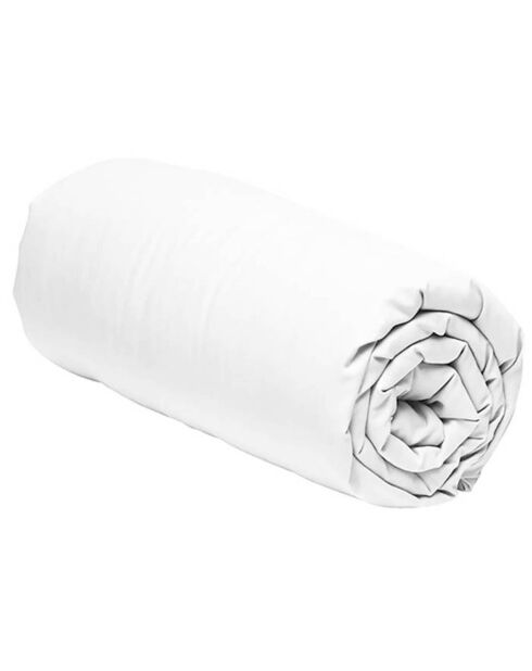 Drap housse 100% Percale de Coton blanc