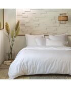 Parure housse de couette 100% Percale de Coton blanche