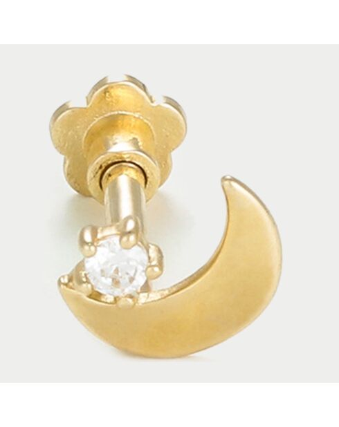Bijou de Cartilage unitaire Lune Zircone or jaune