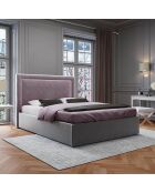 Tête de lit en Velours Primevere lavande - 180x34x47 cm