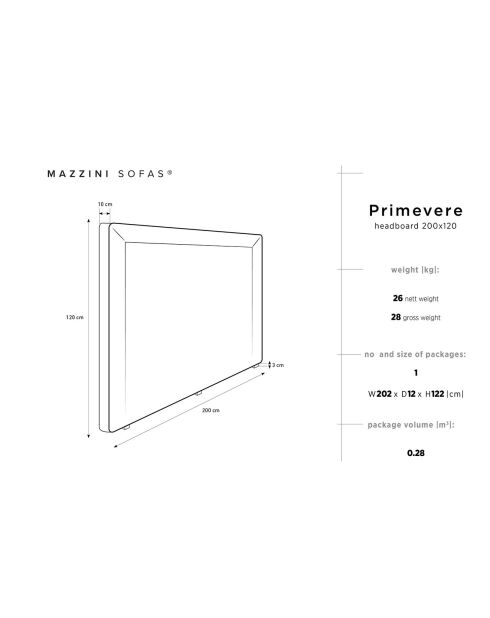 Tête de lit en velours Primevère lavande - 200x120 cm