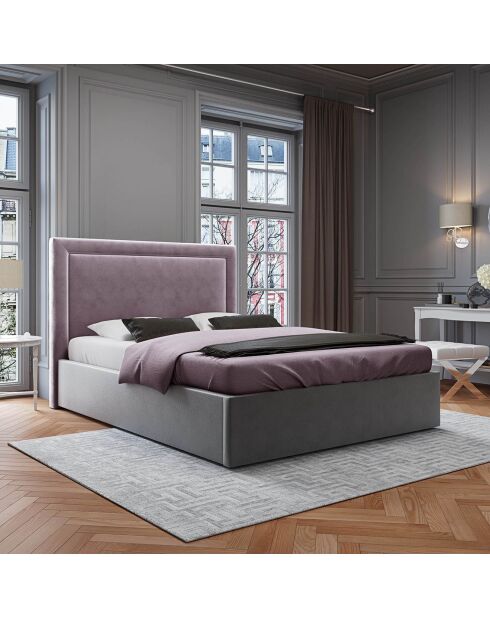 Tête de lit en Velours Primevere lavande - 160x34x47 cm
