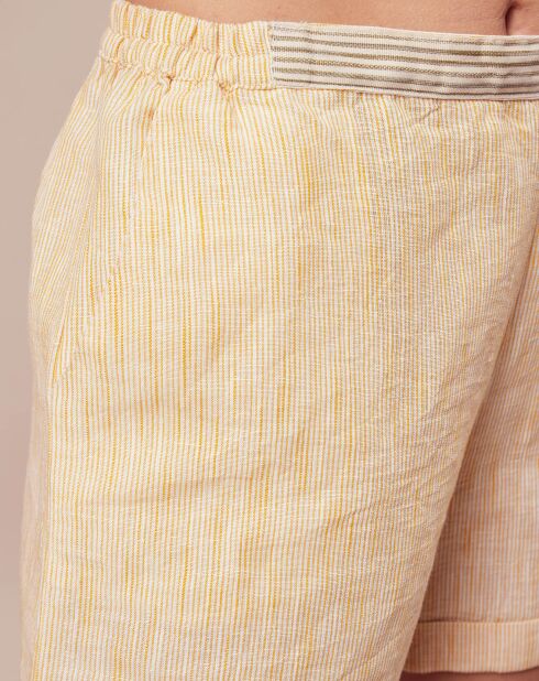 Short en Coton & Lin Dieri ambre