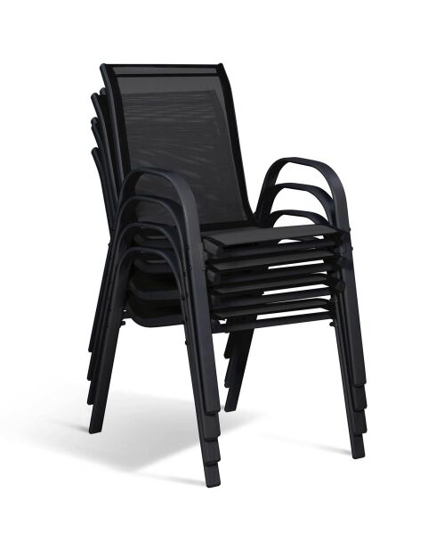 4 Chaises de jardin noires - 51.5x68x84 cm