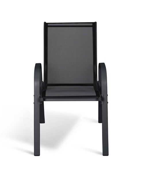 4 Chaises de jardin noires - 51.5x68x84 cm