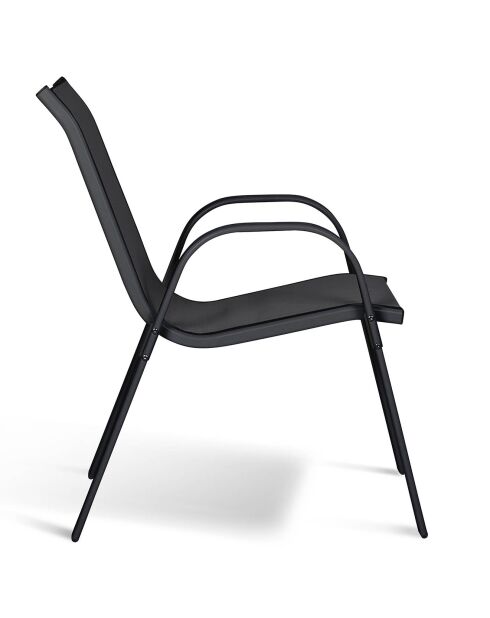4 Chaises de jardin noires - 51.5x68x84 cm