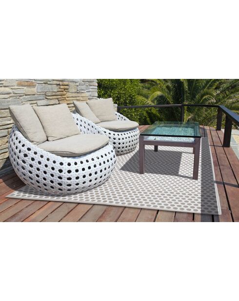 Tapis extérieur manila blanc/beige - 160x240 cm