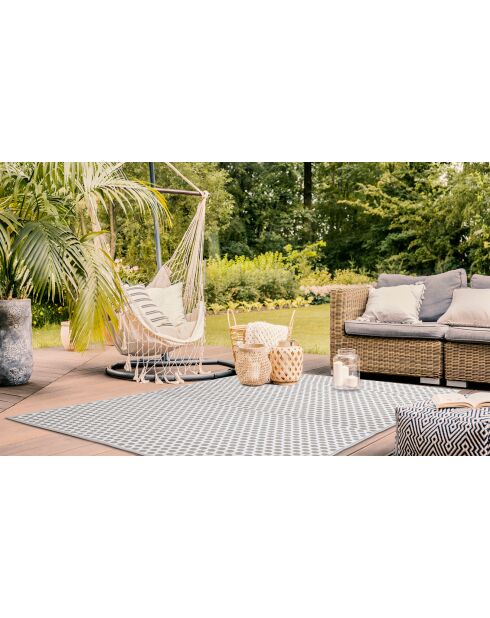 Tapis extérieur manila blanc/beige - 160x240 cm