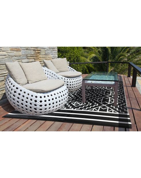 Tapis extérieur inca noir - 160x240 cm