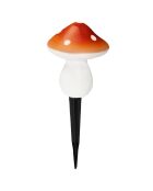 3 Lampes solaires champignons rouge/blanc - 8x8x9.8 cm