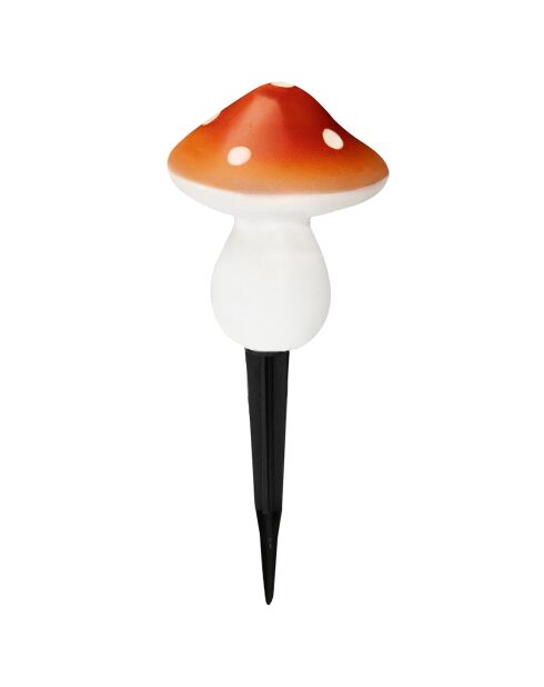 3 Lampes solaires champignons rouge/blanc - 8x8x9.8 cm