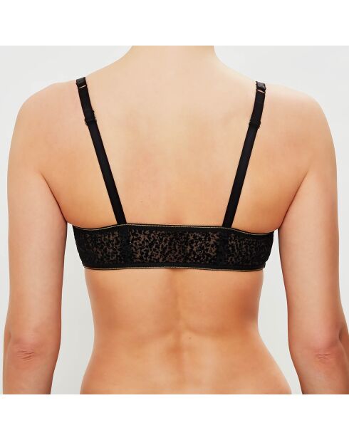 Soutien-gorge brassière Chic Line velours précieux noir/doré