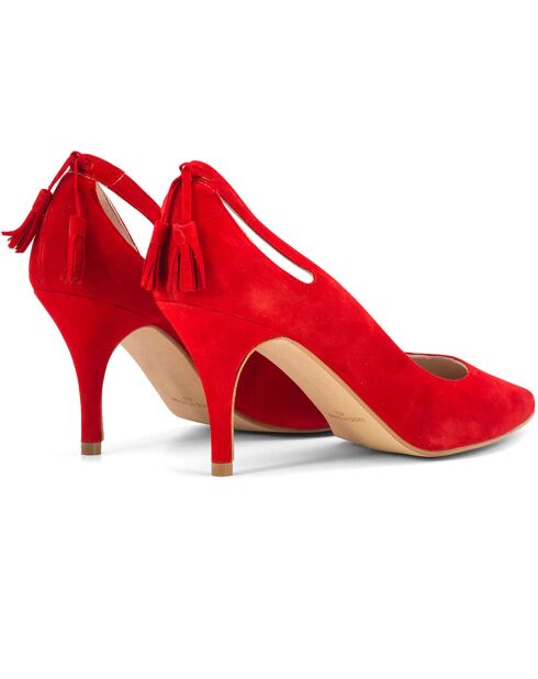 Catalina Pumps aus rotem Samt aus Veloursleder - 7 cm Absatz