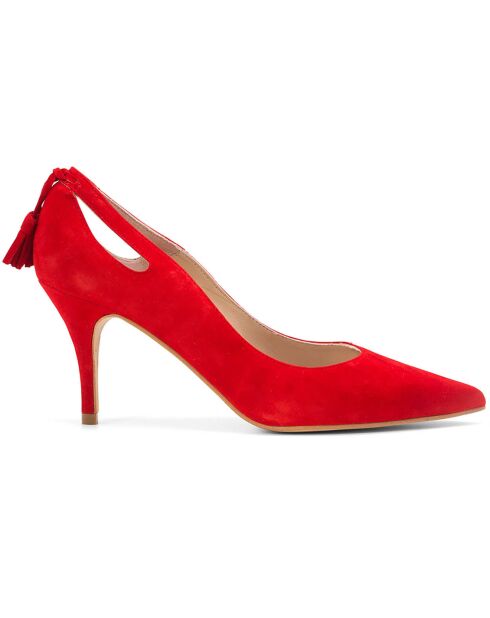 Catalina Pumps aus rotem Samt aus Veloursleder - 7 cm Absatz