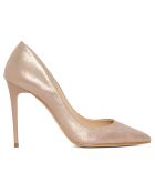 Naaktkleurige leren pumps van Tessa - hak van 10 cm