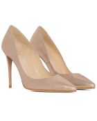 Naaktkleurige leren pumps van Tessa - hak van 10 cm