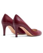Bordeauxrode leren pumps van Otilia met hak van 7 cm