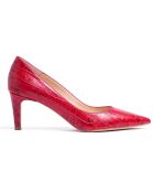 Amanda Rote Pumps aus Krokodillederimitat - 5 cm Absatz
