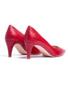 Amanda Rote Pumps aus Krokodillederimitat - 5 cm Absatz