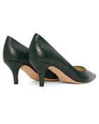 Amanda tannengrüne Pumps aus Krokodilleder mit 5 cm Absatz