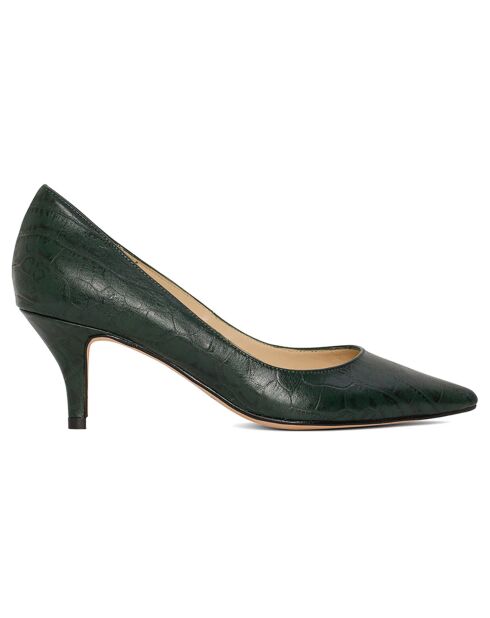 Amanda tannengrüne Pumps aus Krokodilleder mit 5 cm Absatz