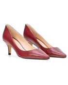 Amanda Burgunderfarbene Lederpumps - 5 cm Absatz