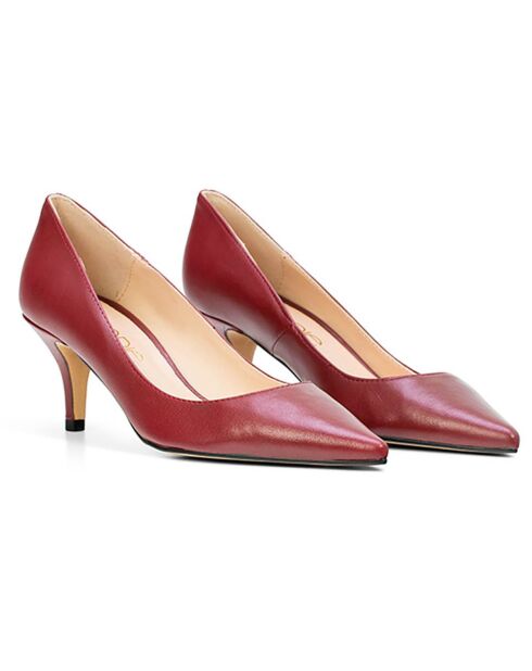 Amanda Burgunderfarbene Lederpumps - 5 cm Absatz