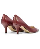 Amanda Burgunderfarbene Lederpumps - 5 cm Absatz