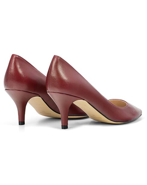 Amanda Burgunderfarbene Lederpumps - 5 cm Absatz